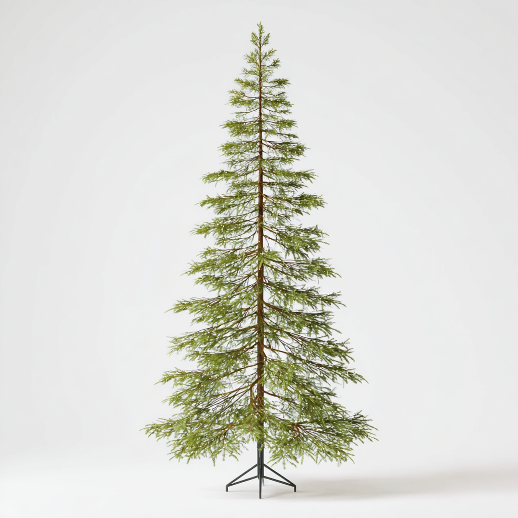 12 ft Artificial Cypress Christmas Tree with LED Lights and Stand