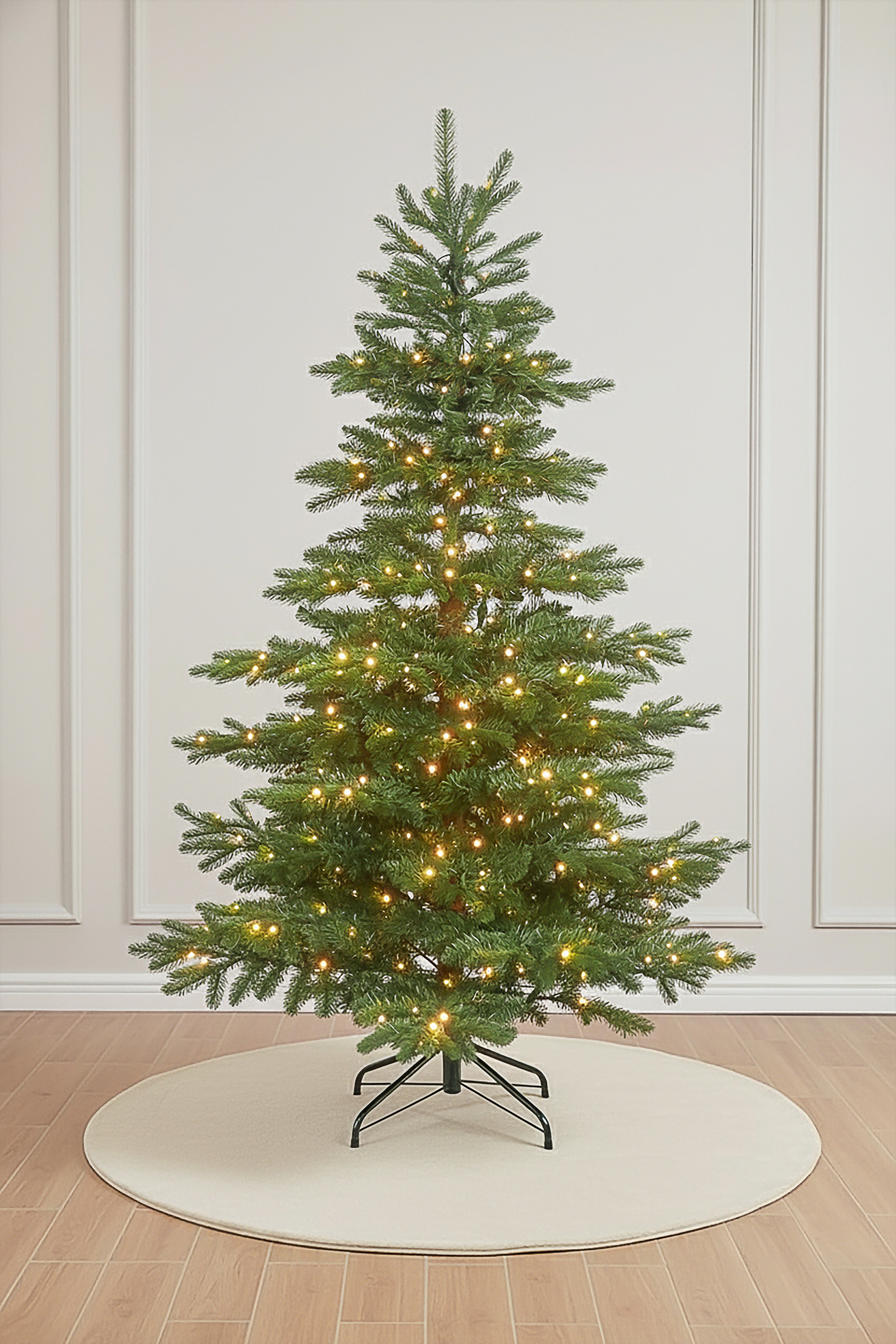 Main product image of the Prelit Premium Highland Noble Fir Christmas Tree on a white background.