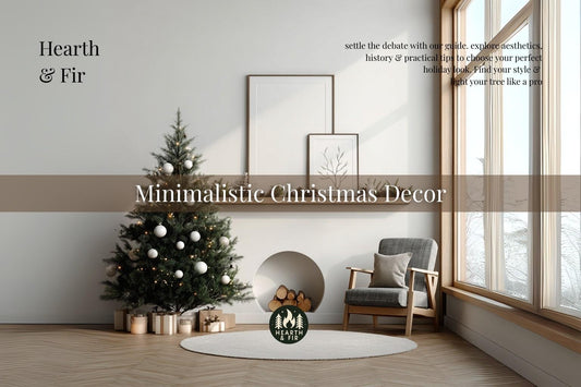 Minimalist Christmas decor with a cozy tree, neutral palette, and modern holiday style