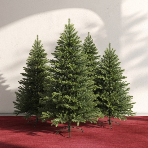 Unlit Christmas Tree with silver ornaments and gifts