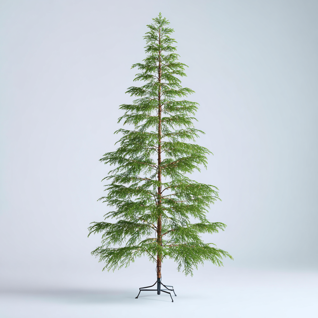9 ft Pre-lit Minimalist Artificial Cypress Christmas Tree