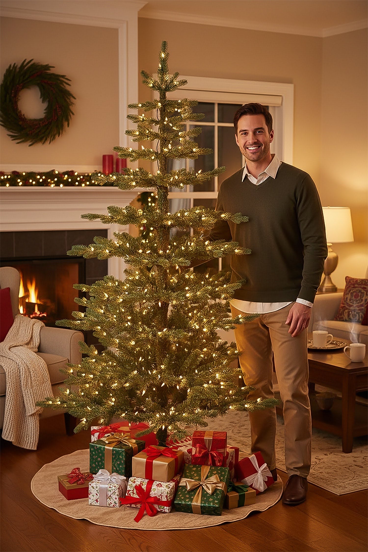 6 ft Artificial Skinny Winterglade Fir Christmas Tree