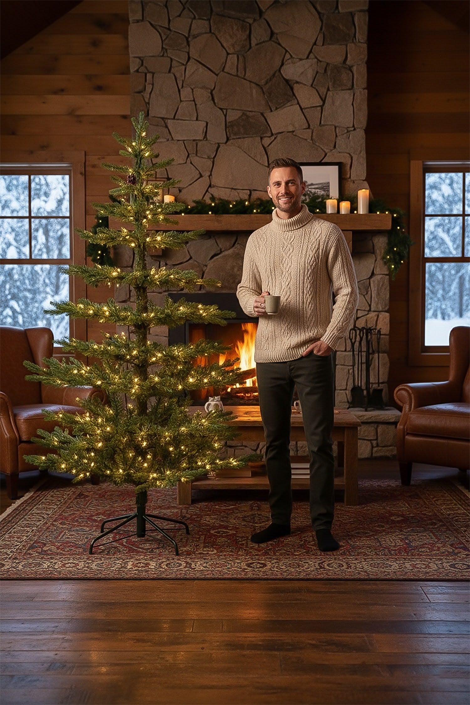 6 ft Artificial Skinny Winterglade Fir Christmas Tree