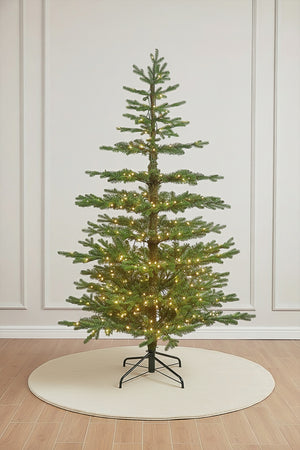 Main product image of the Prelit Artificial Skinny Winterglade Fir Christmas Tree on a white background.