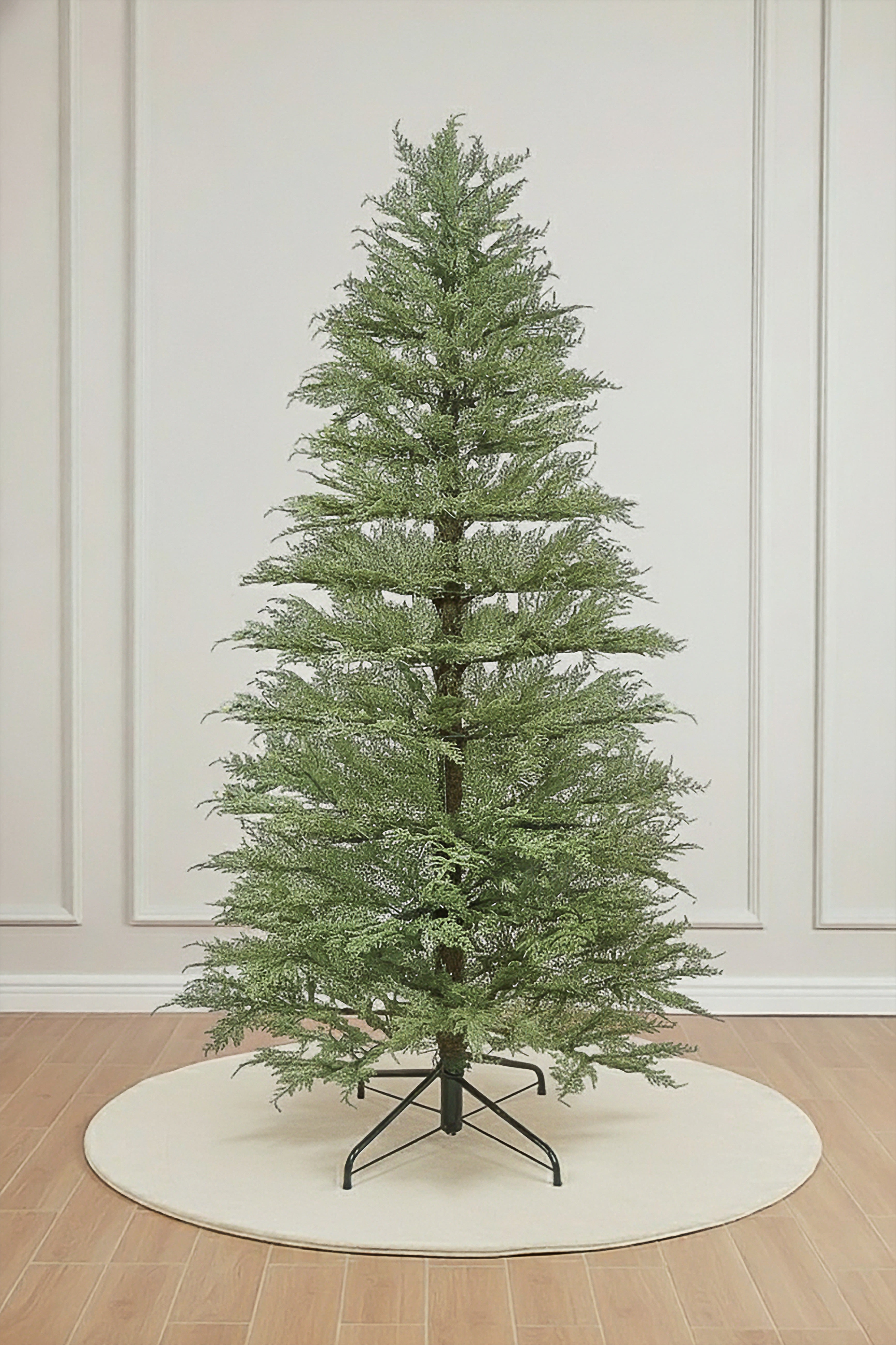 Main product image of the Unlit Minimalist Artificial Cypress Fir Christmas Tree on a white background.